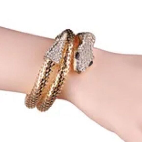 Gold Coiled Snake Bracelet - Picture 5 of 6